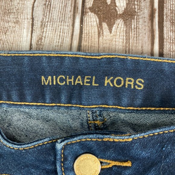 MICHAEL KORS Women's 4 Skinny Dark Wash Blue Denim Jeans Zipper Pockets - Picture 5 of 7